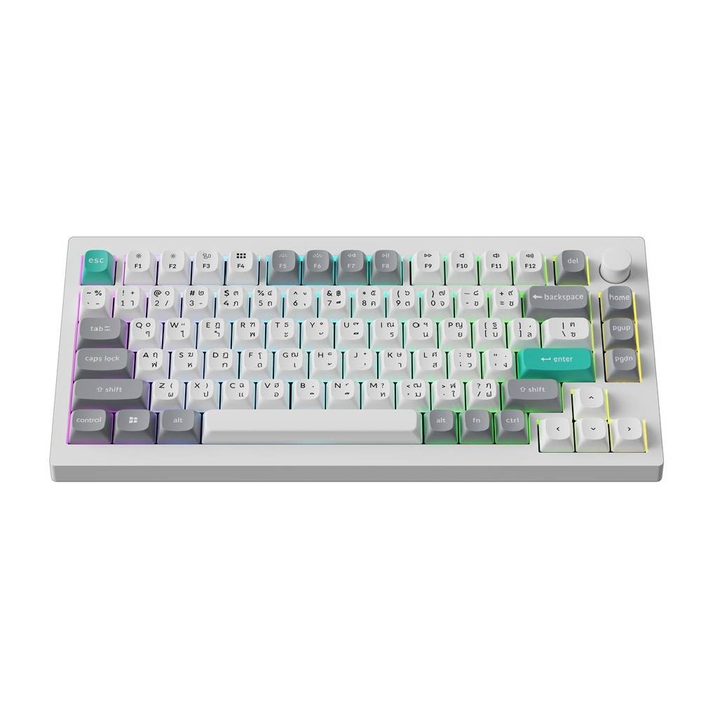 คีย์บอร์ดเกมมิ่ง Keychron C75 TMR 8K Wired Magnetic Keyboard Rapid Trigger Gasket mount - Space Silver