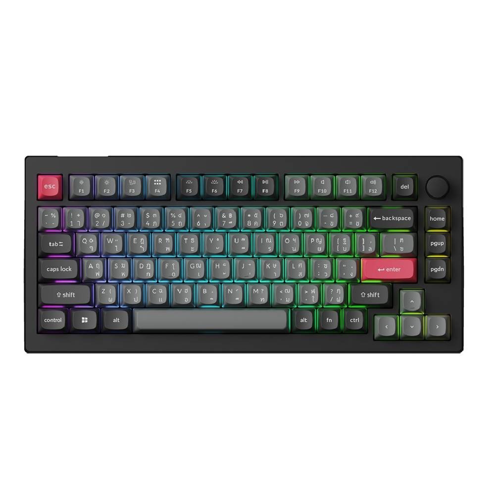 คีย์บอร์ดเกมมิ่ง Keychron C75 TMR 8K Wired Magnetic Keyboard Rapid Trigger Gasket mount - Carbon Black