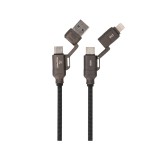 สายชาร์จ TECHPRO 4-in-1 Multifunctional Cable 60W Fast Charge & Data 1.2M Black