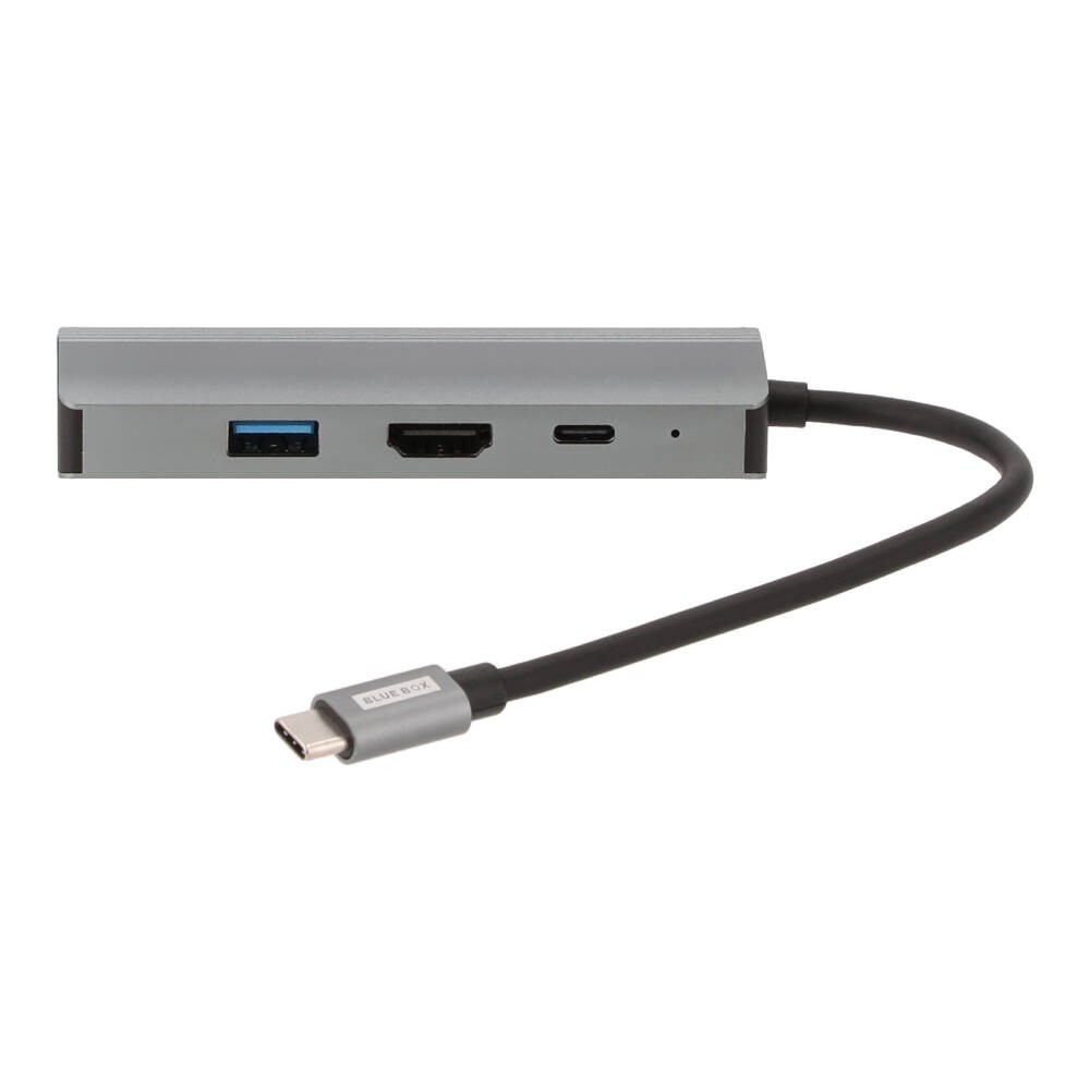 Blue Box USB Type-C High-Spec Hub 4-in-1 Multifunction Converter (USB3.0+HDMI+RJ45 1000Mbps+PD100W)