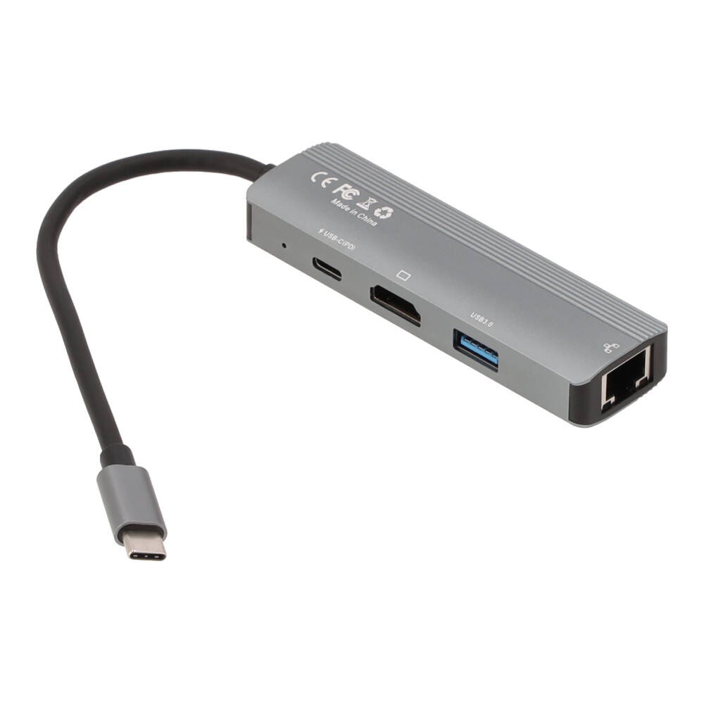 Blue Box USB Type-C High-Spec Hub 4-in-1 Multifunction Converter (USB3.0+HDMI+RJ45 1000Mbps+PD100W)