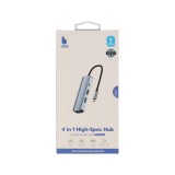 Blue Box USB Type-C High-Spec Hub 4-in-1 Multifunction Converter (USB3.0+HDMI+RJ45 1000Mbps+PD100W)