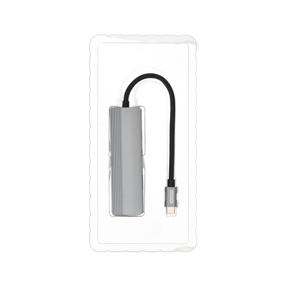 Blue Box USB Type-C High-Spec Hub 4-in-1 Multifunction Converter (USB3.0+HDMI+RJ45 1000Mbps+PD100W)