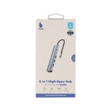 Blue Box USB Type-C High-Spec Hub 6-in-1 Multifunction Converter (USB3.0*2+HDMI+RJ45 1000Mbps+PD100W+Type-C)