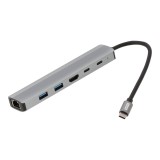 Blue Box USB Type-C High-Spec Hub 6-in-1 Multifunction Converter (USB3.0*2+HDMI+RJ45 1000Mbps+PD100W+Type-C)