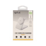 ที่ชาร์จไร้สาย QPLUS 3-in-1 Qi2 Wireless Charger Foldable Magnetic Stand 25W White (TX13-i3-Q22)