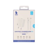 อะแดปเตอร์ Blue Box Wall USB Charger 1 USB-C (PD30W) White (TISI) + USB-C to USB-C Cable White (BB-WC06C) (TISI)