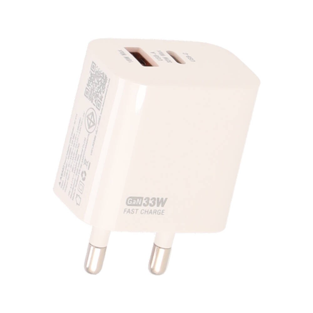 อะแดปเตอร์ FOX Wall USB Charger 1 USB-A (PD18W) / 1 USB-C (PD33W) + USB-C to USB-C Cable 1M. White (AC-314)