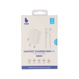 อะแดปเตอร์ Blue Box Wall USB Charger 1 USB-C (PD30W) พร้อมสายชาร์จ + USB-C to Lightning Cable White (BB-WC06L)(TISI)