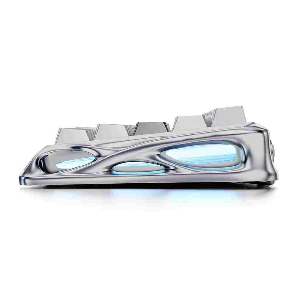 คีย์บอร์ดเกมมิ่ง GravaStar Magnetic Gaming Keyboard Mercury V60 Pro - Chrome Silver