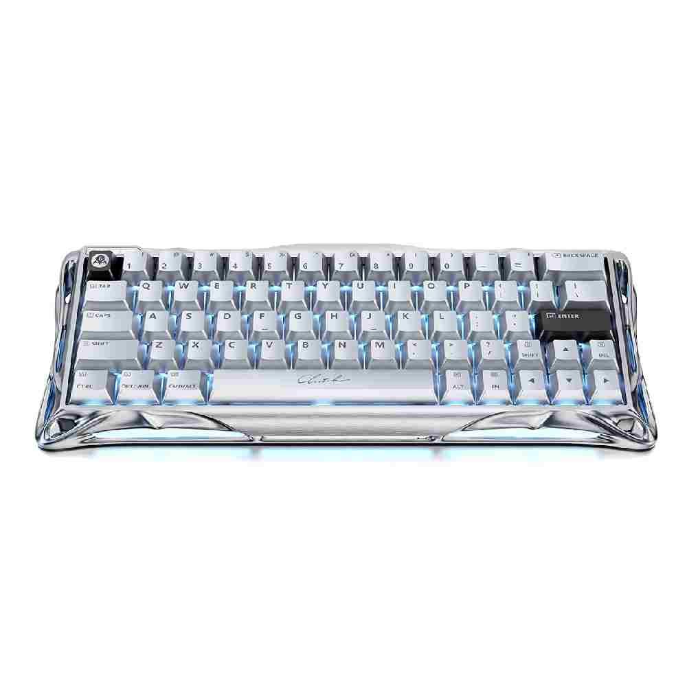 คีย์บอร์ดเกมมิ่ง GravaStar Magnetic Gaming Keyboard Mercury V60 Pro - Chrome Silver