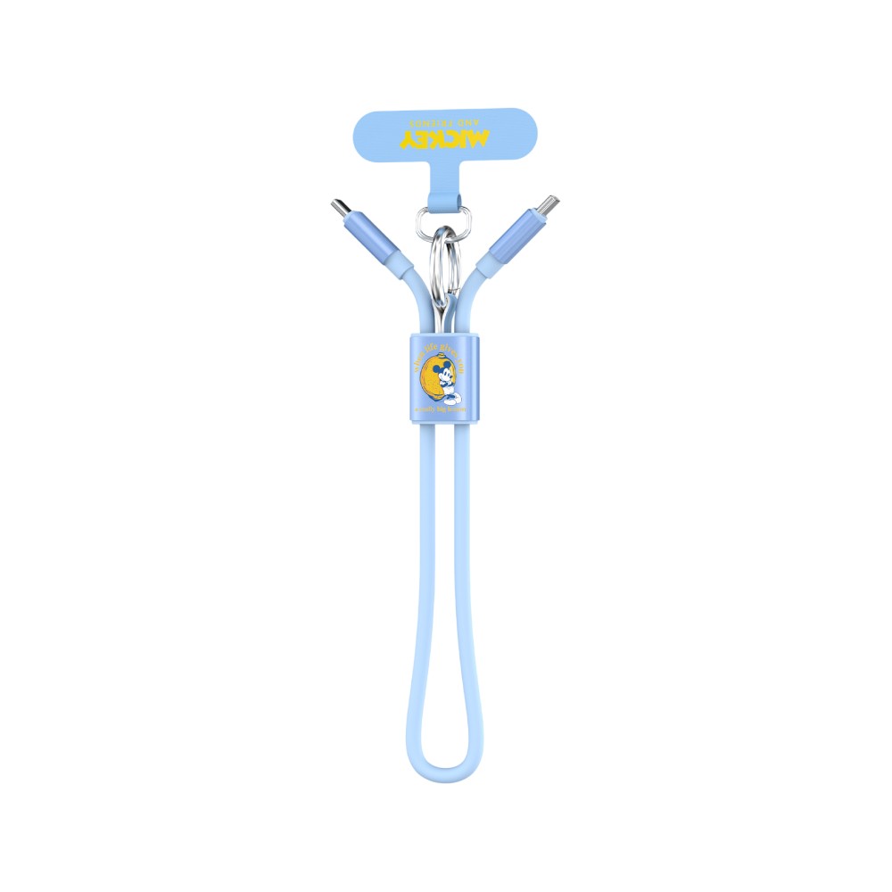 VEGER x Disney สายชาร์จพวงกุญแจ USB-C to USB-C 65W DATA 0.3M Mickey Blue (M10) (VU-CC23)