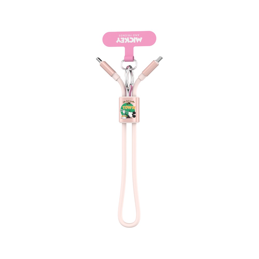 VEGER x Disney สายชาร์จพวงกุญแจ USB-C to USB-C 65W DATA 0.3M Mickey Pink (M9) (VU-CC23)