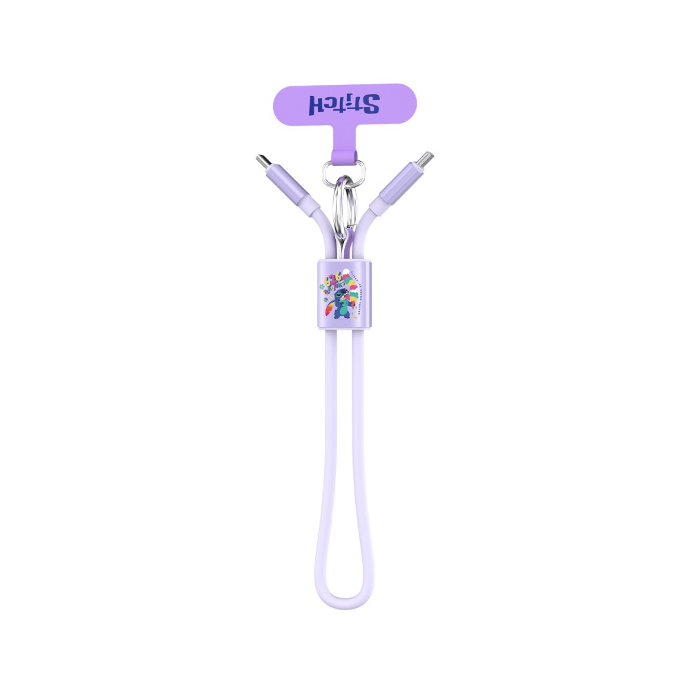 VEGER x Disney สายชาร์จพวงกุญแจ USB-C to USB-C 65W DATA 0.3M Stitch Purple (S13) (VU-CC23)