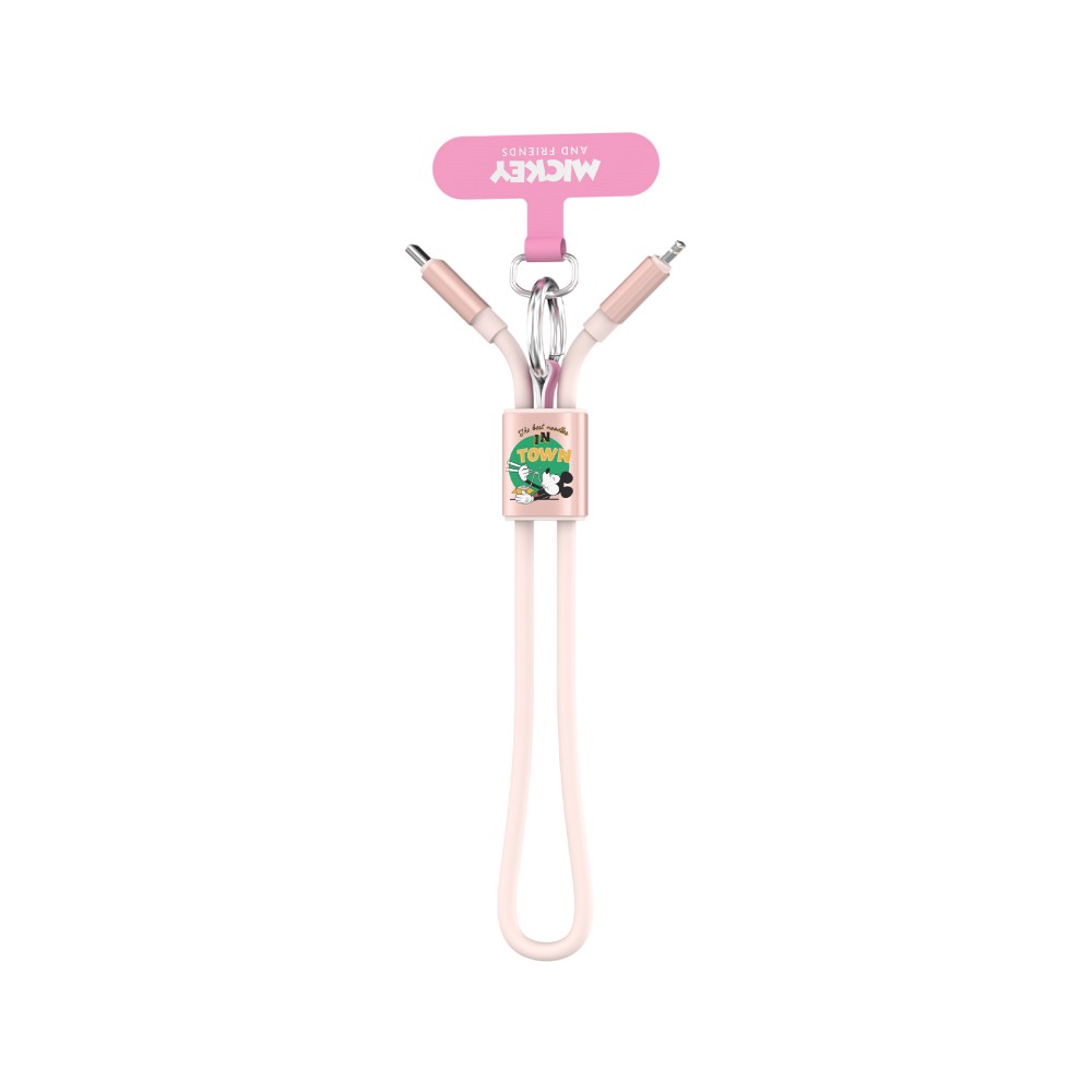 VEGER x Disney สายชาร์จพวงกุญแจ USB-C to Lightning 27W DATA 0.3M Mickey Pink (M9) (VU-CL23)