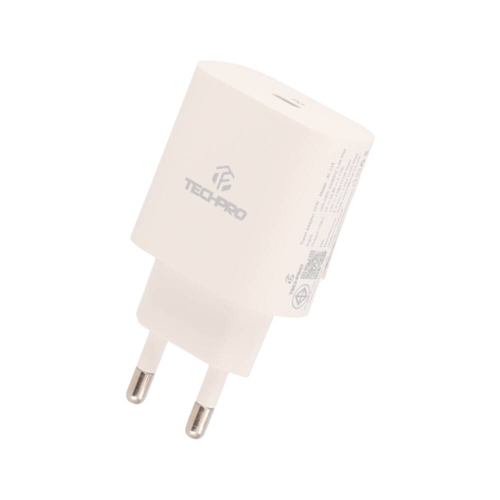 อะแดปเตอร์ TECHPRO Wall USB Charger 1 USB-C (PD25W/GAN) White (AC-219) (New TISI)