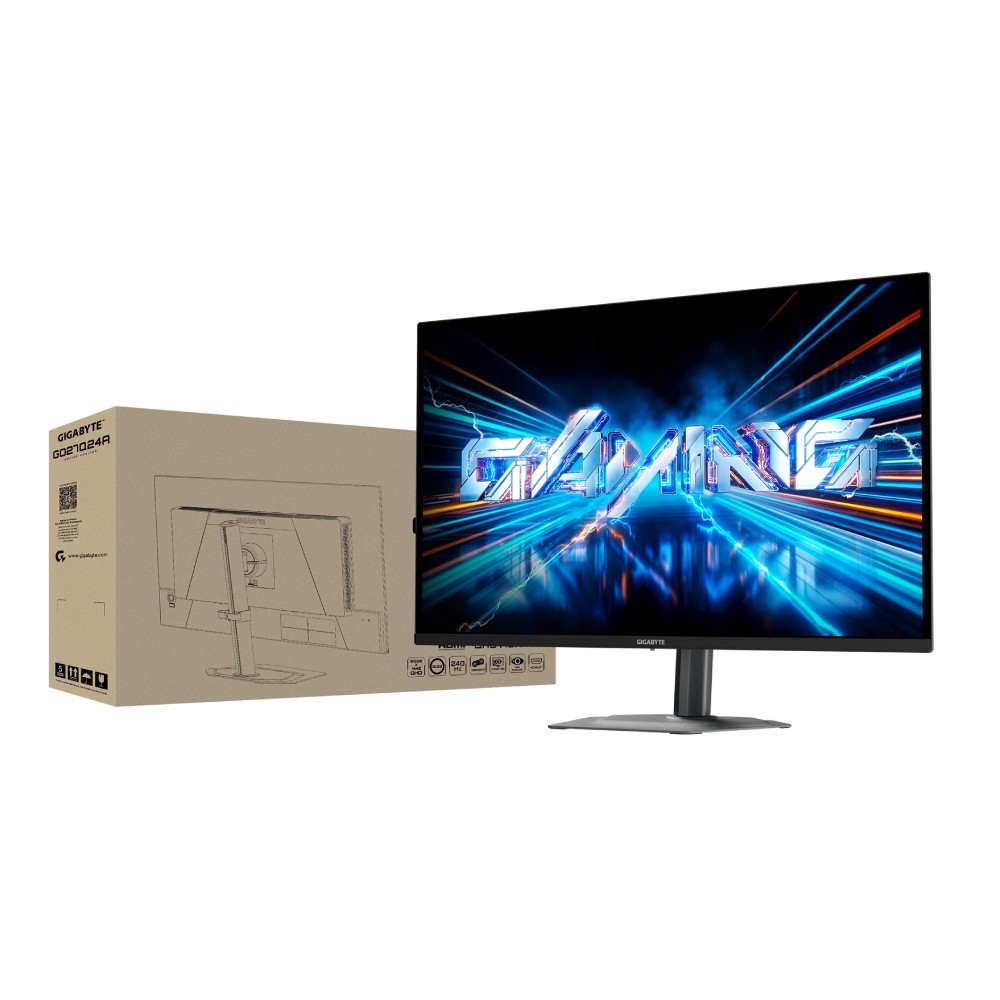 จอมอนิเตอร์ GIGABYTE GO27Q24A Gaming Monitor (QD-OLED 2K 240Hz G-Sync Compatible AMD FreeSync Premium Pivot)