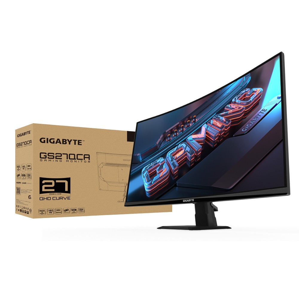 จอมอนิเตอร์ GIGABYTE GS27QCA Gaming Monitor (VA 2K 180Hz Amd FreeSync Curved)