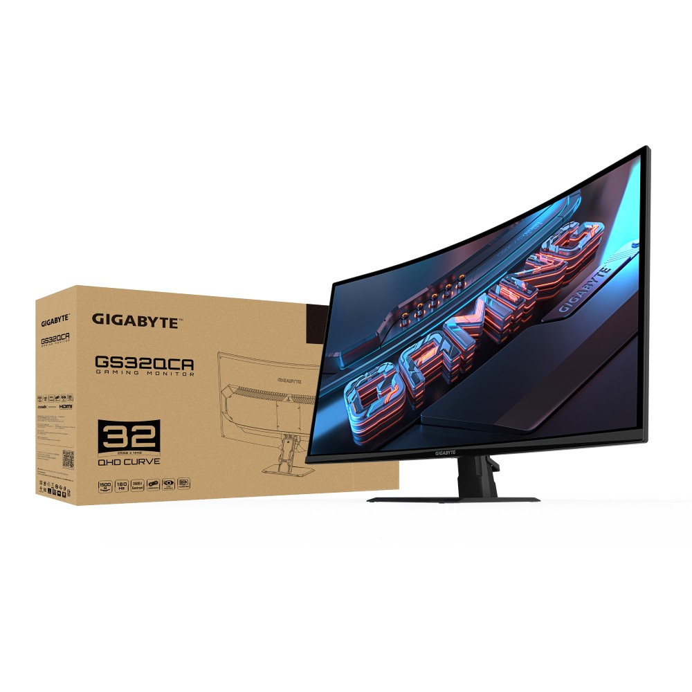 จอมอนิเตอร์ GIGABYTE GS32QCA Gaming Monitor (VA 2K 180Hz AMD Freesync Curved)