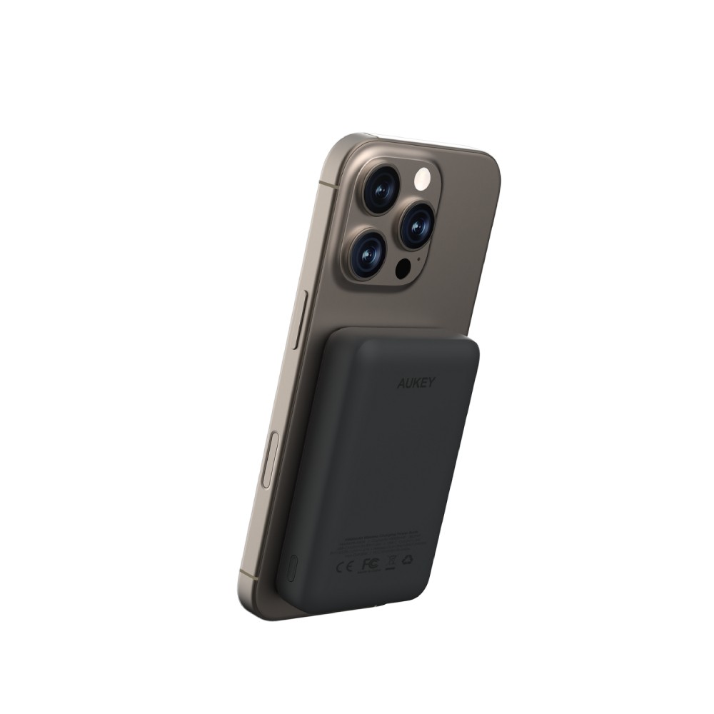 พาวเวอร์แบงค์ AUKEY 10000 mAh MagFusion Slim Magnetic PB-MS04-Gray (CCC)