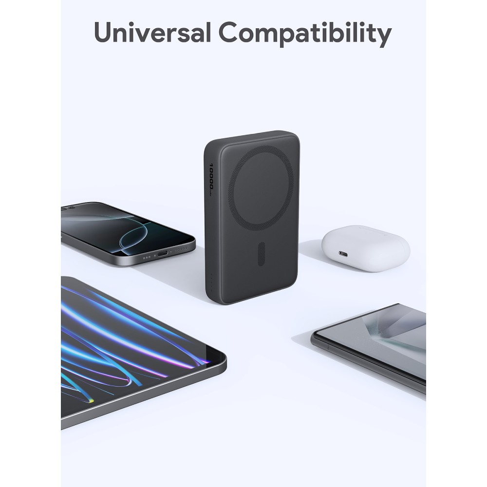 พาวเวอร์แบงค์ AUKEY 10000 mAh MagFusion Slim Magnetic PB-MS04-Gray (CCC)