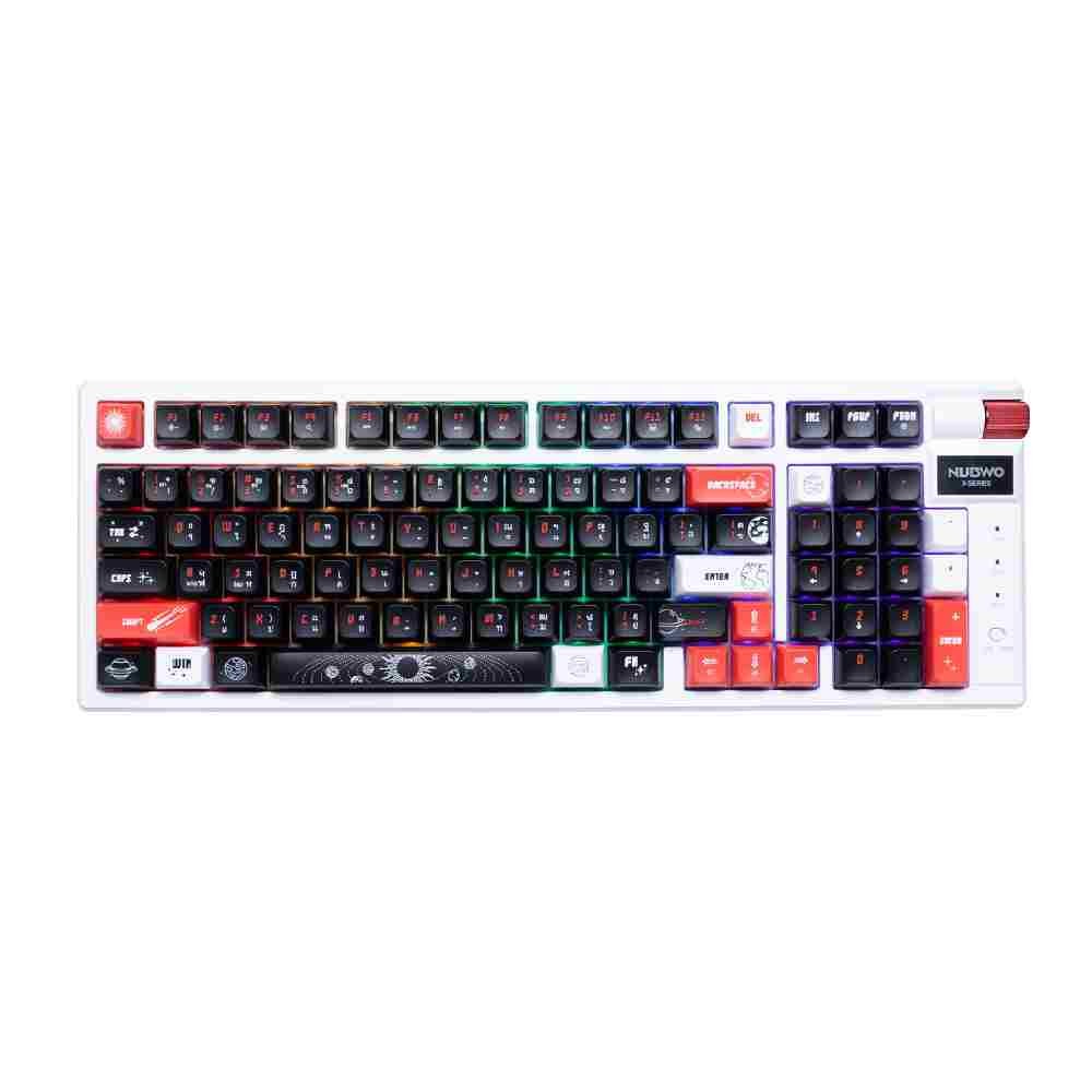 คีย์บอร์ดเกมมิ่ง Nubwo X803 Galactic (White/Black/Red) Red Switch