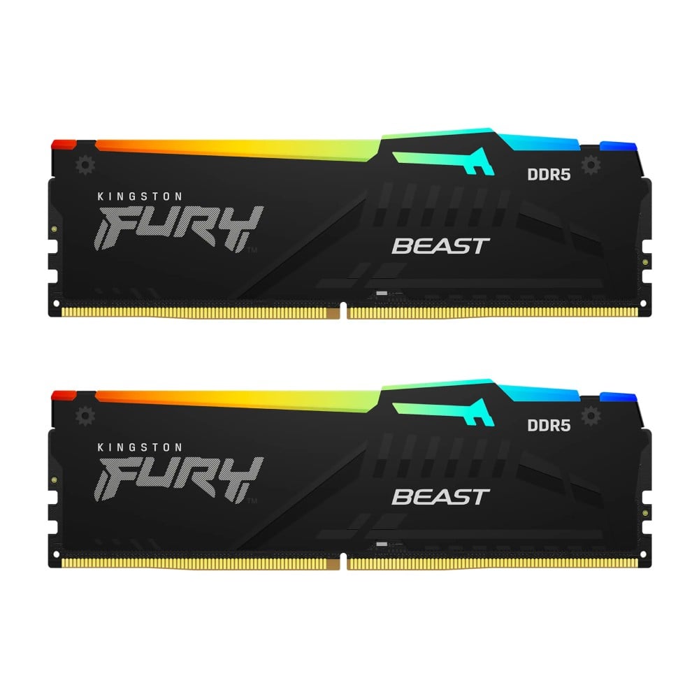 แรมพีซี Kingston DDR5 64GB/6400MHz. CL32 (2x34GB) Fury Beast RGB - KF564C32BBEAK2-64