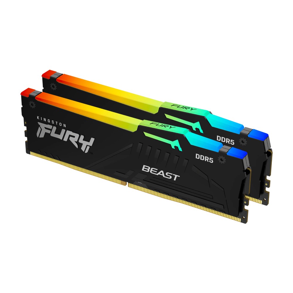 แรมพีซี Kingston DDR5 64GB/6400MHz. CL32 (2x34GB) Fury Beast RGB - KF564C32BBEAK2-64