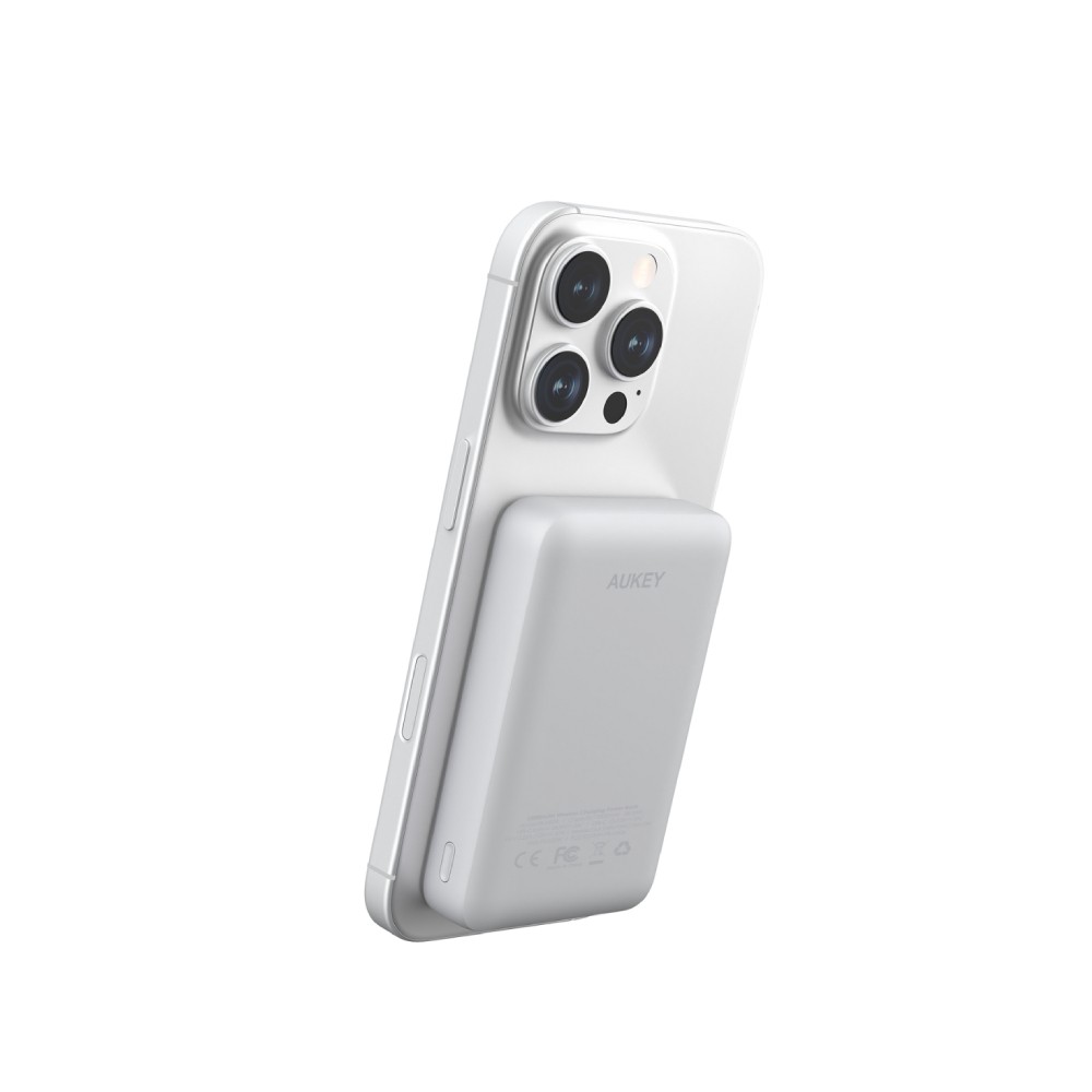 พาวเวอร์แบงค์ AUKEY 10000 mAh MagFusion Slim Magnetic PB-MS04-White (CCC)