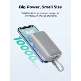 พาวเวอร์แบงค์ AUKEY 10000 mAh Spark Sling Fast Charging USB-C Cable PB-Y61 Light Gray (CCC)