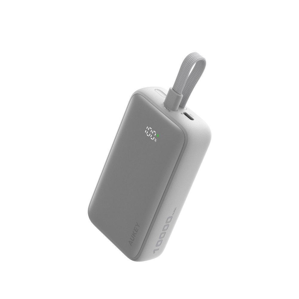 พาวเวอร์แบงค์ AUKEY 10000 mAh Spark Sling Fast Charging USB-C Cable PB-Y61 Light Gray (CCC)