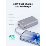 พาวเวอร์แบงค์ AUKEY 10000 mAh Spark Sling Fast Charging USB-C Cable PB-Y61 Light Purple (CCC)