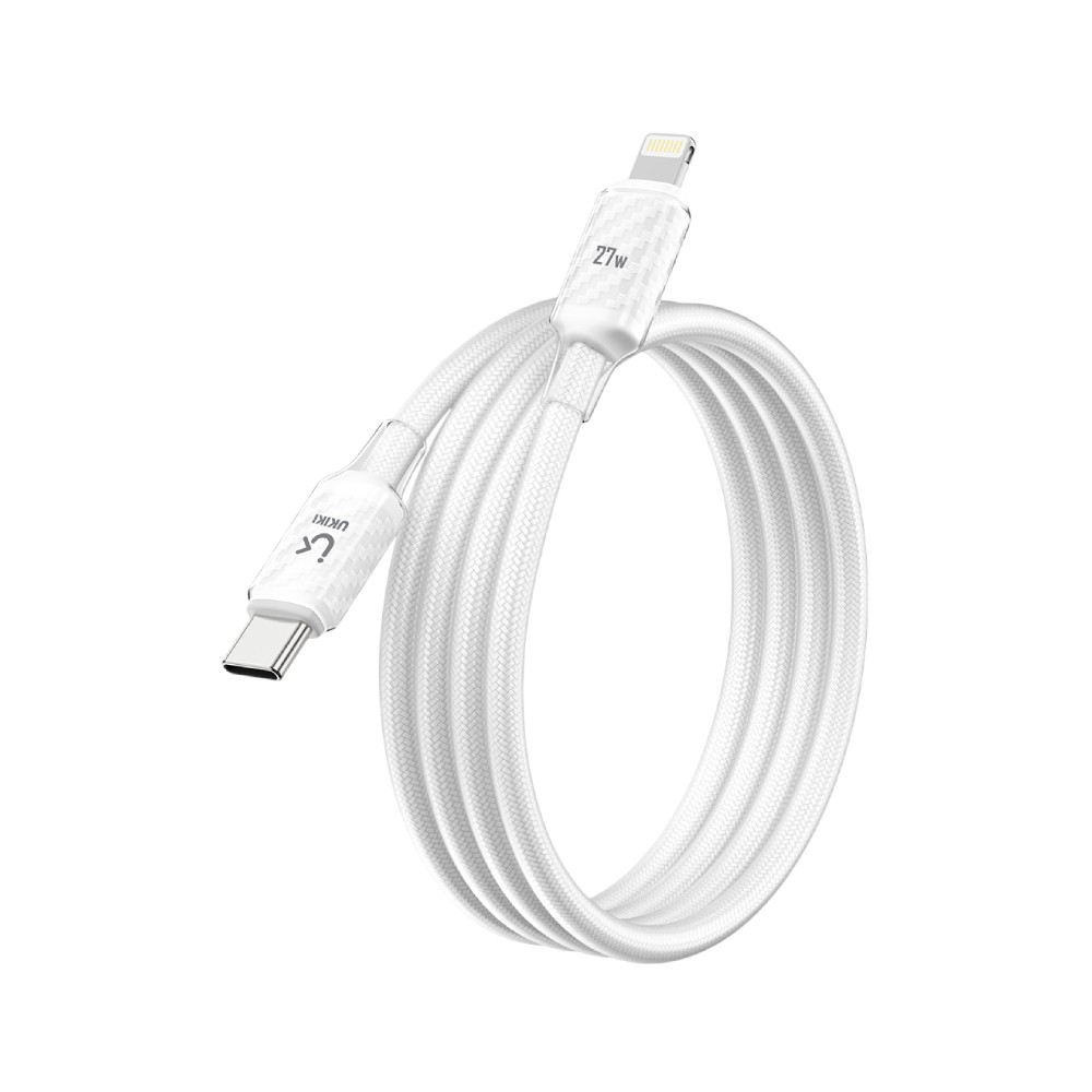 สายชาร์จ UKIKI USB-C to Lightning DATA Cable 27W 1M. White (KCL-01WH)