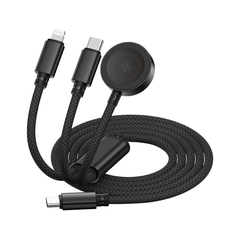 สายชาร์จ UKIKI 3-in-1 Multifunctional Cable 100W 1.2M Black (K3in1-03BK)