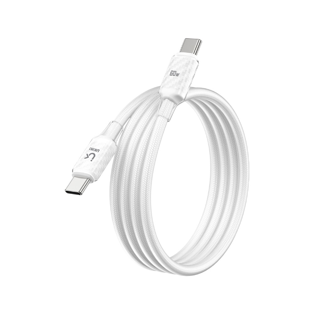 สายชาร์จ UKIKI USB-C to USB-C DATA Cable 60W 1M. White (KCC-01WH)