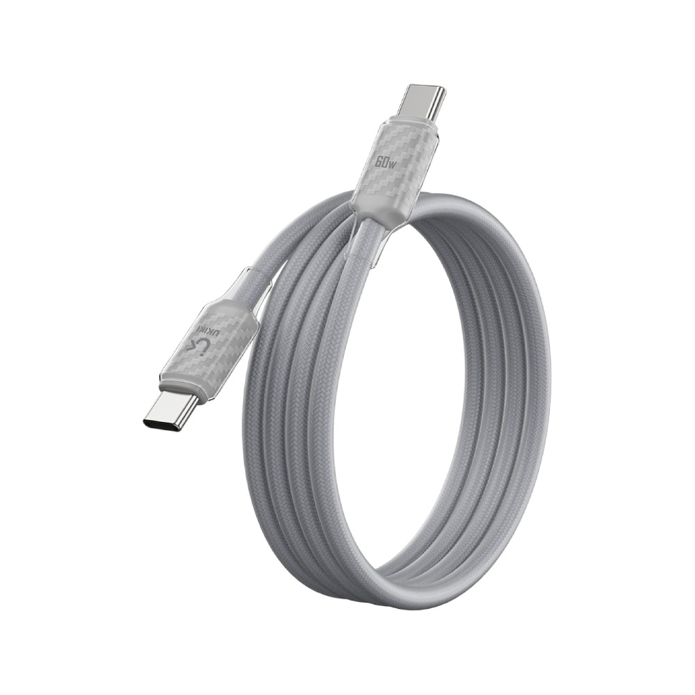 สายชาร์จ UKIKI USB-C to USB-C DATA Cable 60W 1M. Gray (KCC-01GY)