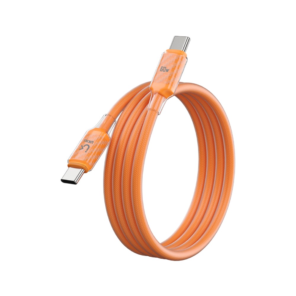 สายชาร์จ UKIKI USB-C to USB-C DATA Cable 60W 1M. Orange (KCC-01OR)