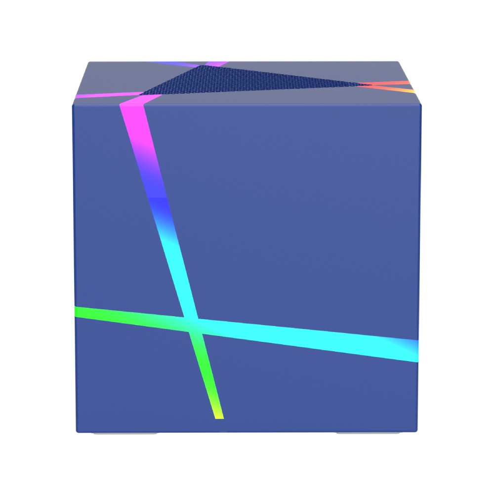 ลำโพงบลูทูธ TECHPRO Bluetooth Magic Cube Speaker RGB HYS-204D Blue