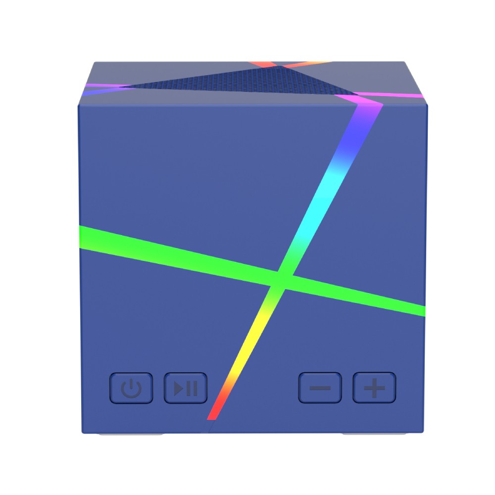 ลำโพงบลูทูธ TECHPRO Bluetooth Magic Cube Speaker RGB HYS-204D Blue