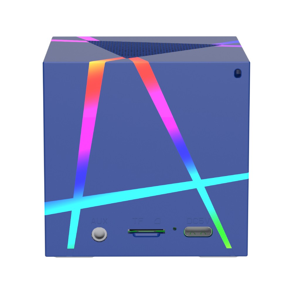 ลำโพงบลูทูธ TECHPRO Bluetooth Magic Cube Speaker RGB HYS-204D Blue