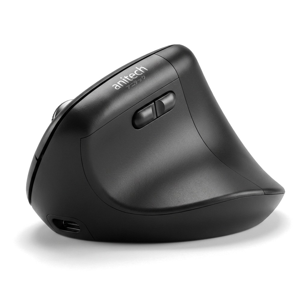เมาส์ไร้สาย Anitech Vertical W241-BK Dual Function 2.4G+BT Black