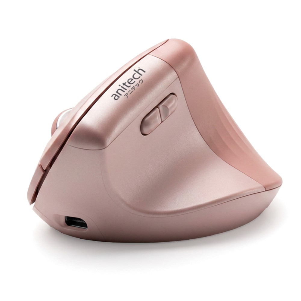 เมาส์ไร้สาย Anitech Vertical W241-PI Dual Function 2.4G+BT Pink