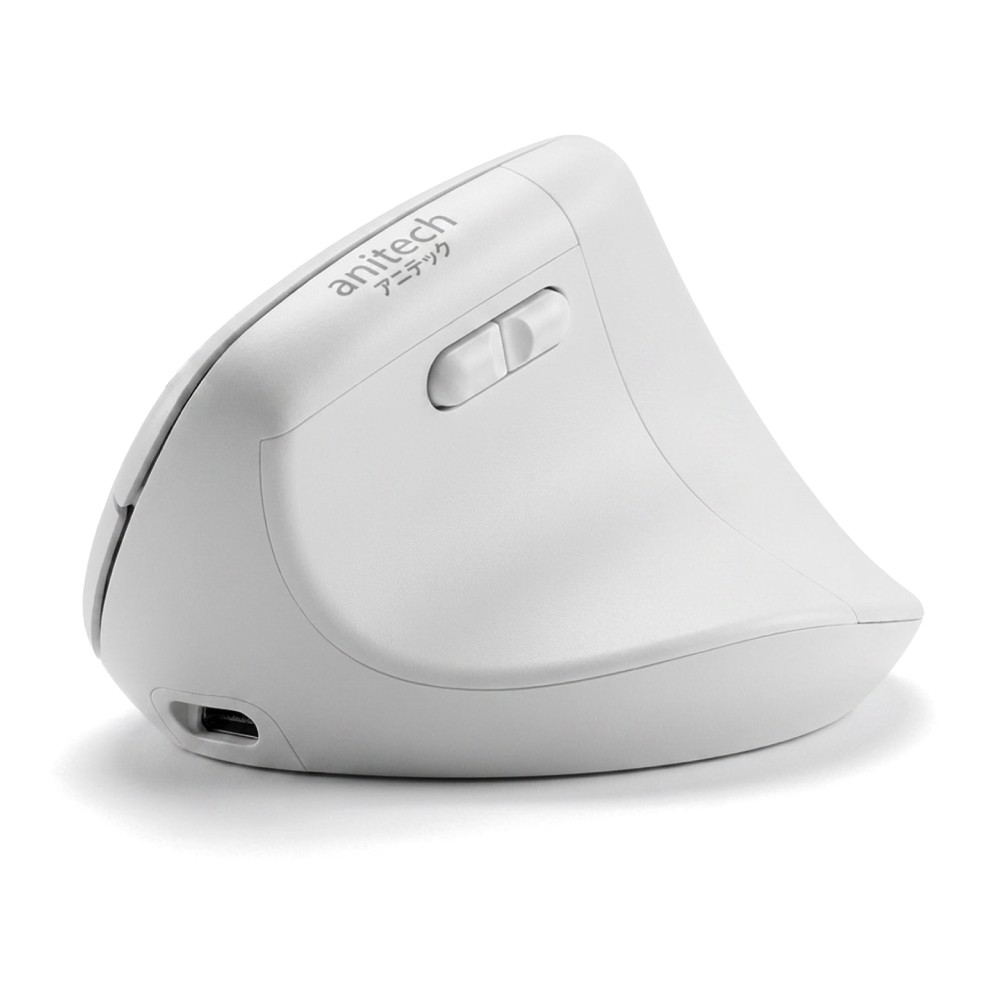 เมาส์ไร้สาย Anitech Vertical W241-WH Dual Function 2.4G+BT White