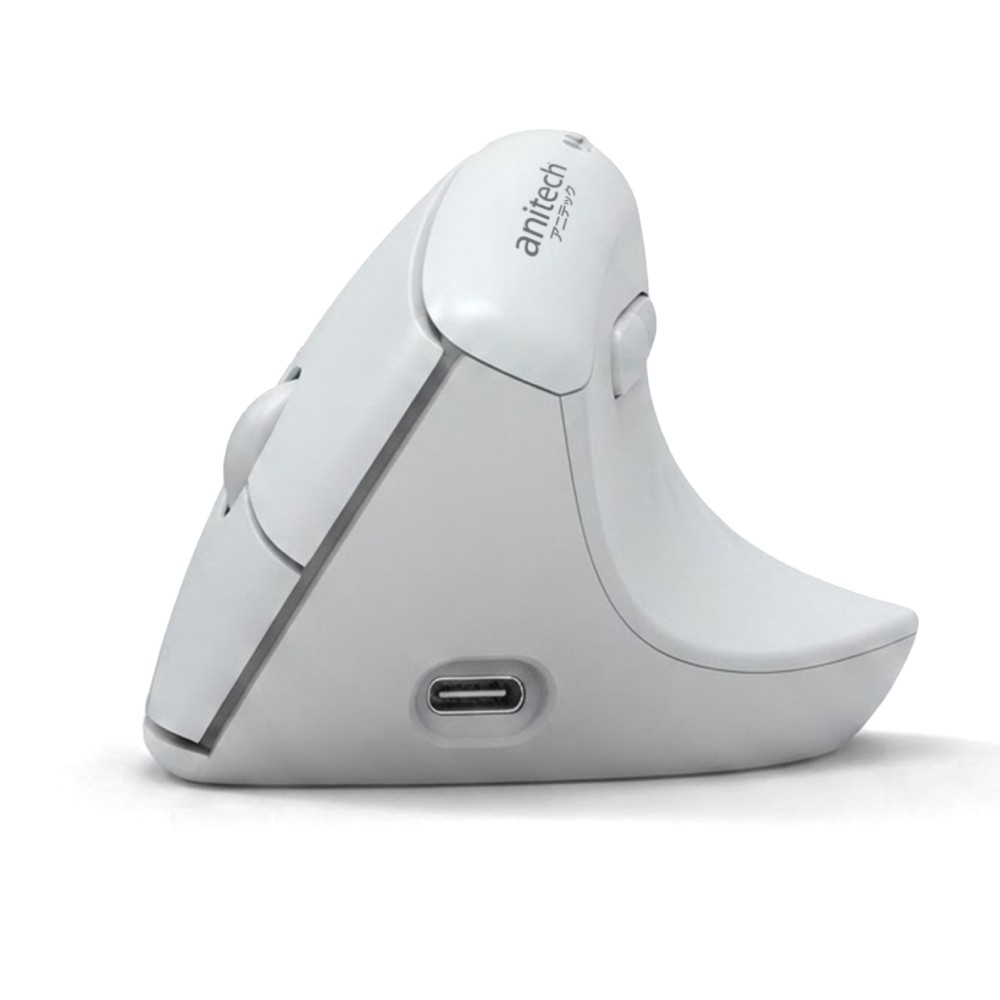 เมาส์ไร้สาย Anitech Vertical W241-WH Dual Function 2.4G+BT White
