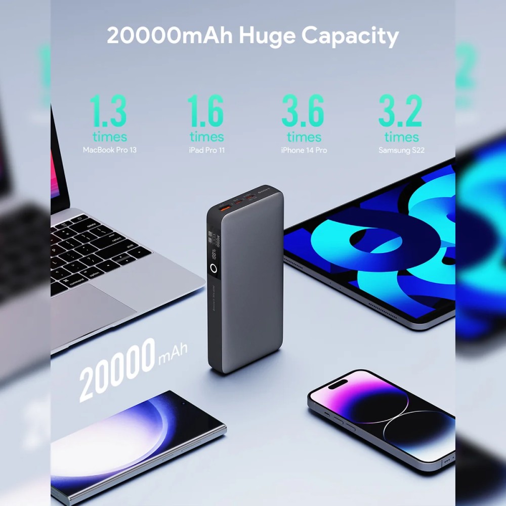 พาวเวอร์แบงค์ AUKEY 20000 mAh Sprint X 130W Portable PB-Y43P Gray (CCC)