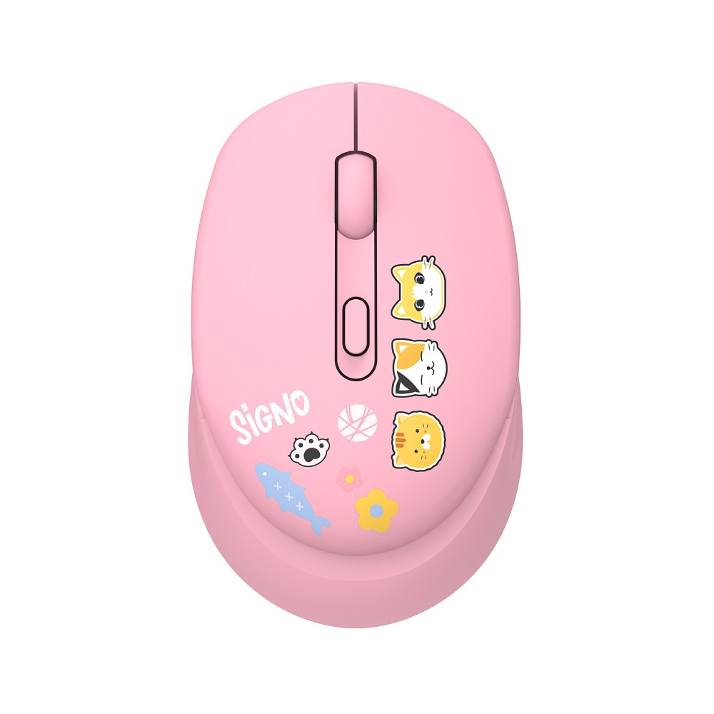 เมาส์และคีย์บอร์ดไร้สาย SIGNO KW-700+WM-100P Pink (TH/EN)