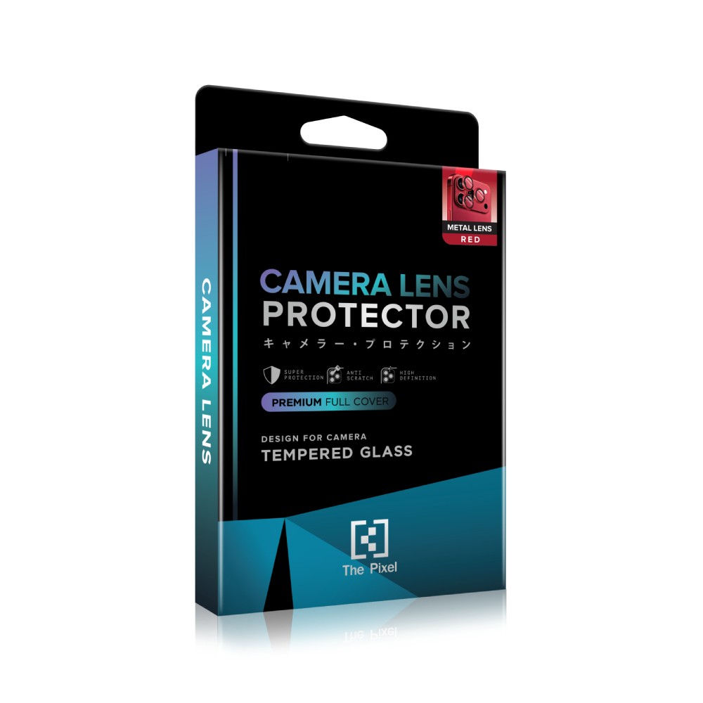 ฟิล์มกันเลนส์ The Pixel iPhone 18 Pro/18 Pro Max 3D Metal LN Matte Red