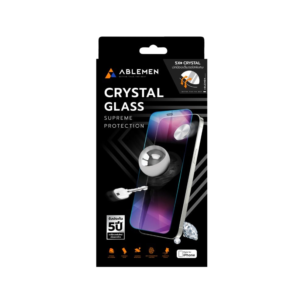 ฟิล์มกันรอย Ablemen iPhone 18 Pro Max Crystal 5XC Full Frame