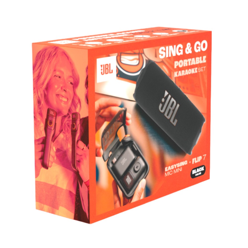 ลำโพงบลูทูธ JBL Karaoke Set Sing&Go Black (Flip7 & EasySing Mic Mini)