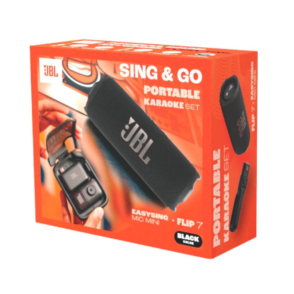 ลำโพงบลูทูธ JBL Karaoke Set Sing&Go Black (Flip7 & EasySing Mic Mini)